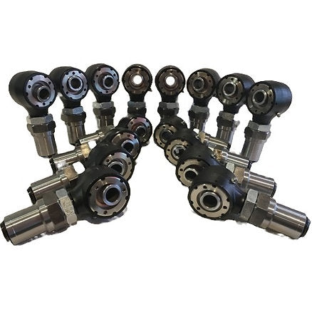 1.25" Gold Rebuildable Rod Ends w/ Hex Bungs (8LH & 8RH)