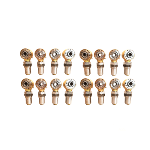 1.25" Gold Rebuildable Rod Ends w/ Hex Bungs (8LH & 8RH)