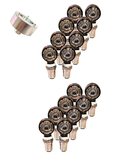 1.25" Gold Rebuildable Rod Ends w/ Hex Bungs (8LH & 8RH)